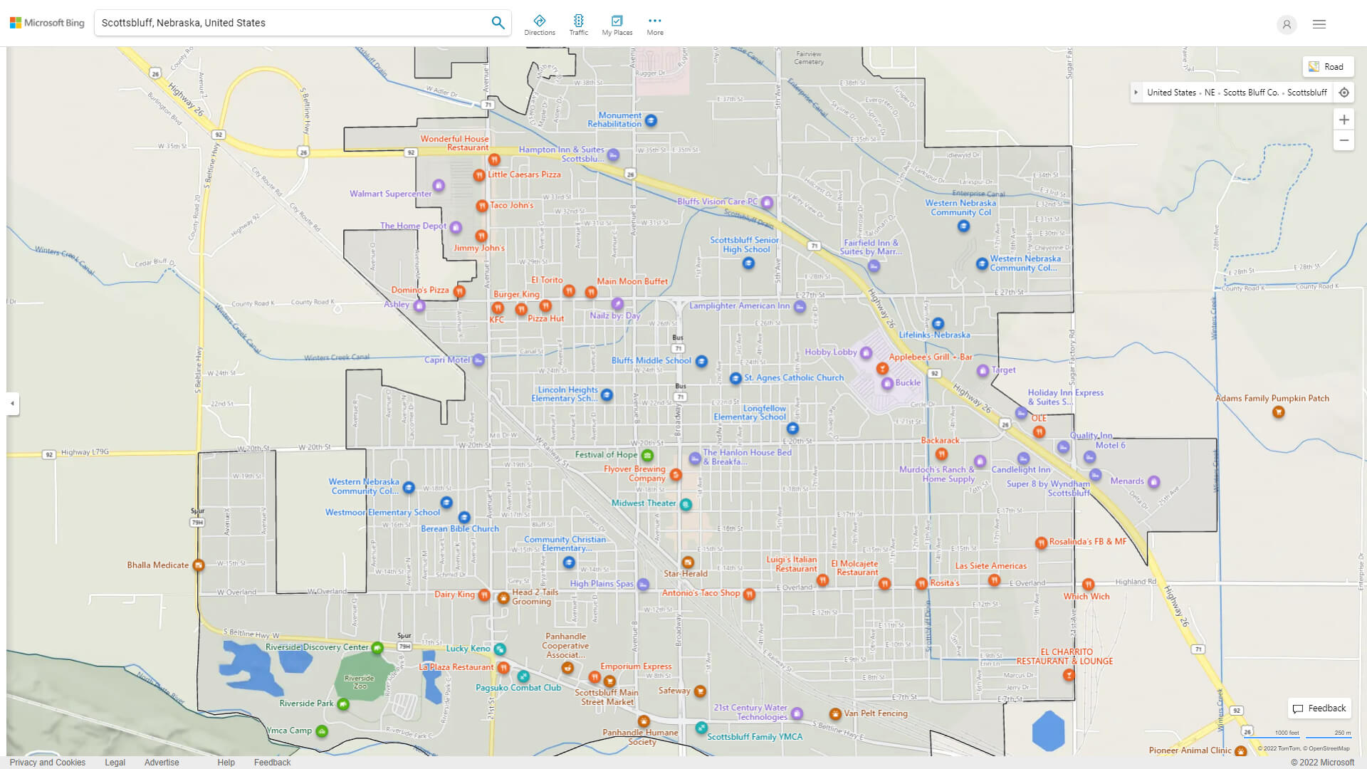 Scottsbluff Detailed Map